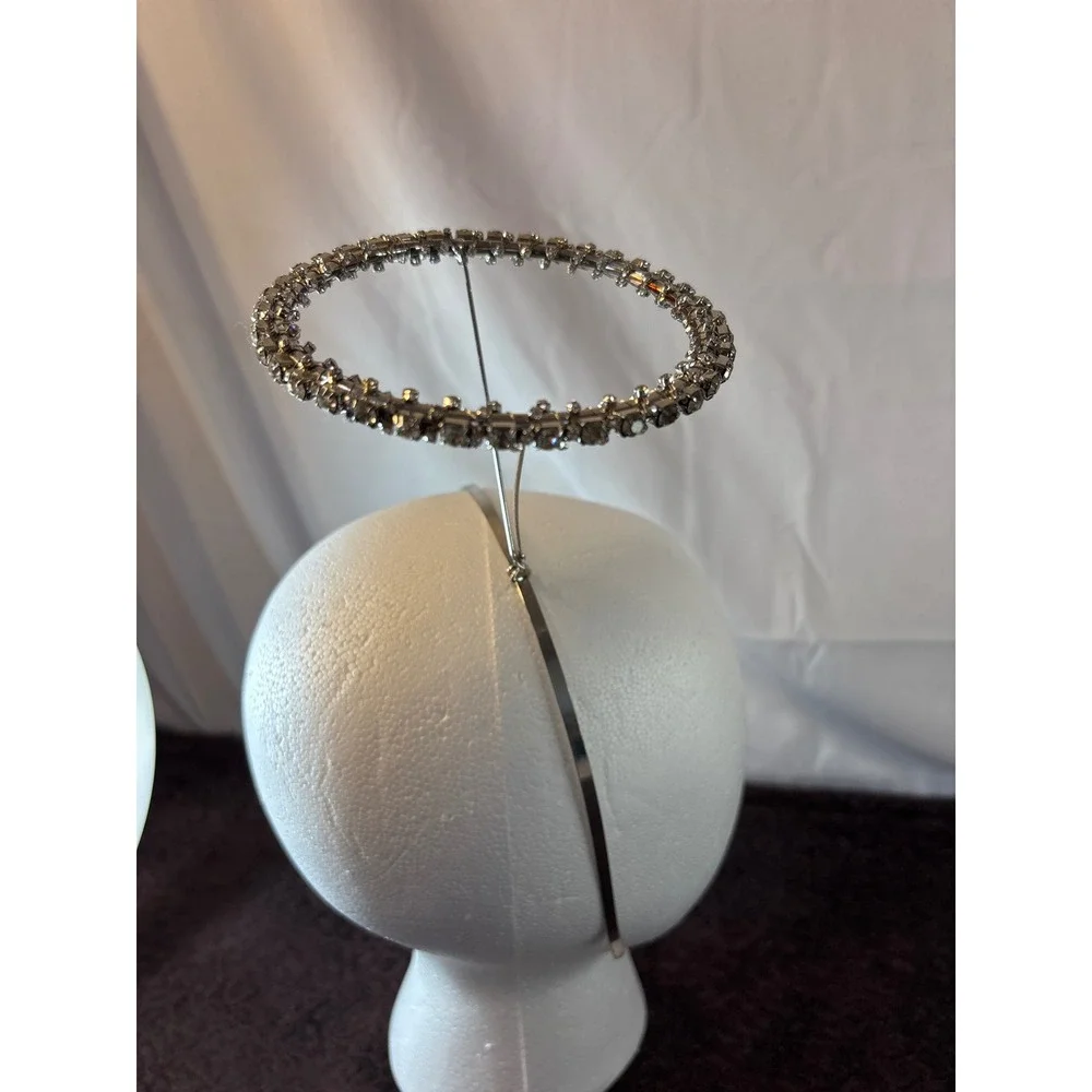 Silver Rhinestone Halo Headband Celestial Crystal‎ Angel Crown Costume Accessory